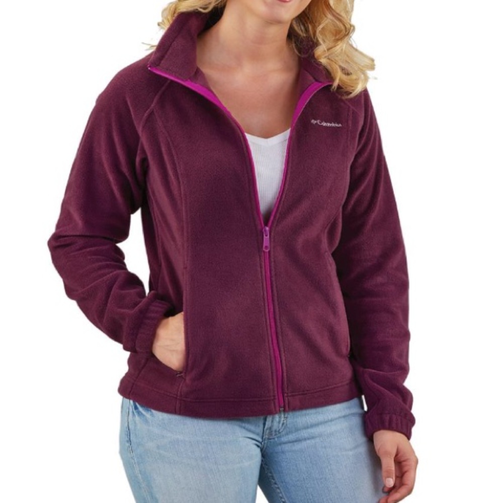 Purple Columbia fleece zip up jacket
